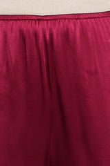 Carissa Satin Pants - Berry