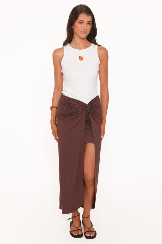 Cassandra Sarong Skirt - Dark Brown