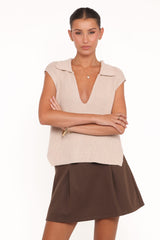 Cassia Belted Aline Skirt - Chocolate Brown
