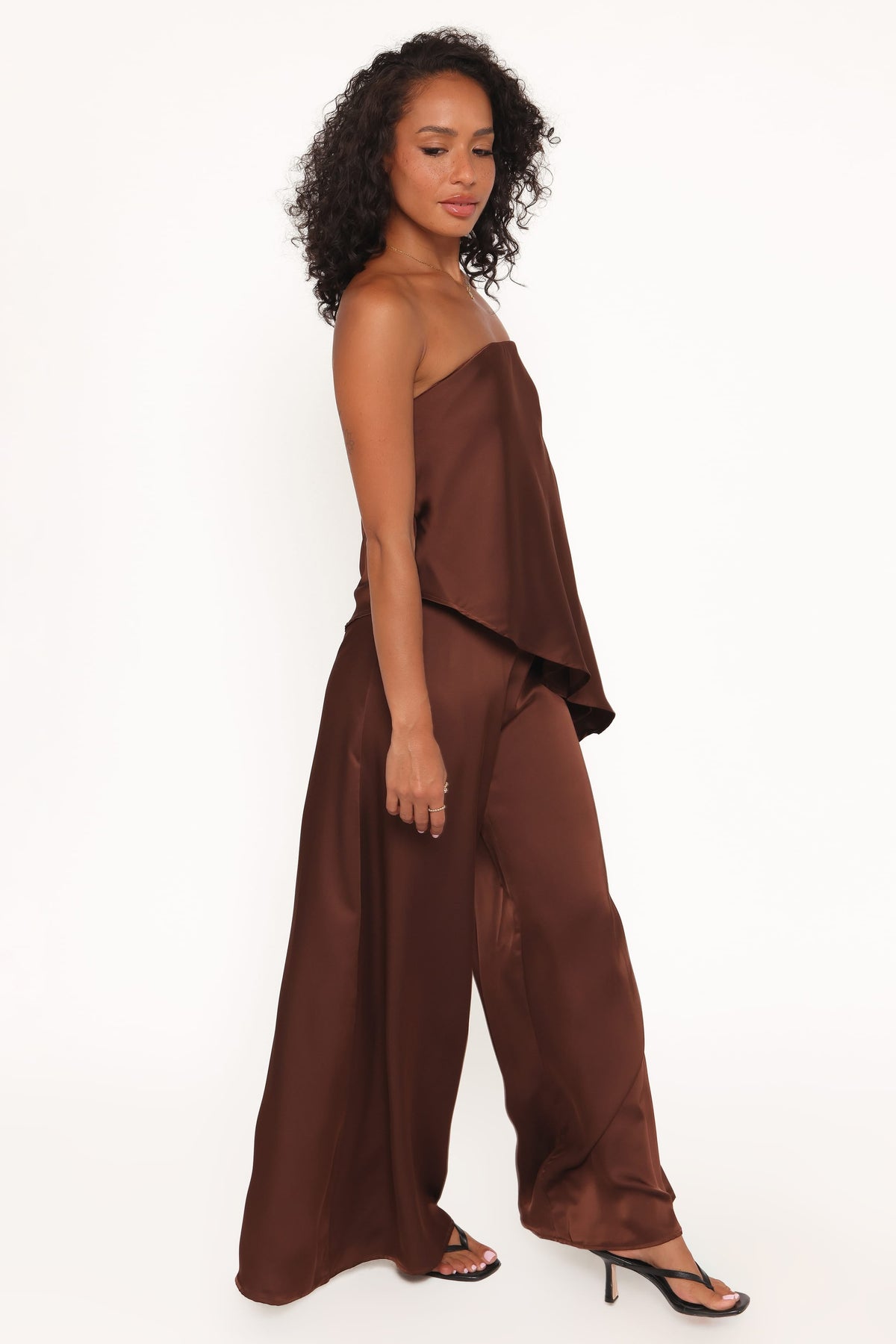Charmer Wide Leg Pant - Dark Brown