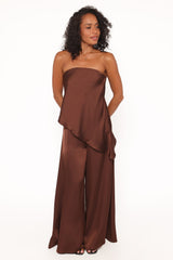 Charmer Wide Leg Pant - Dark Brown