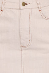 Dana Denim Midi Skirt - Bone
