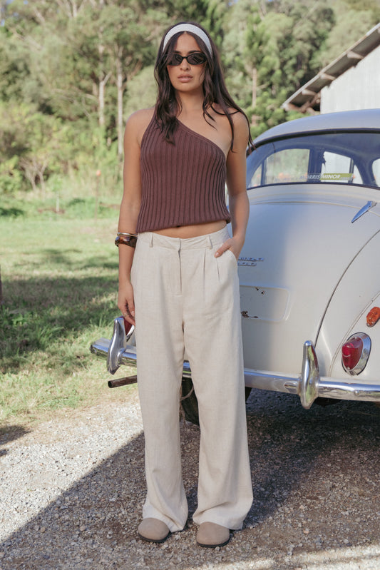 Dean Linen Pants - Beige