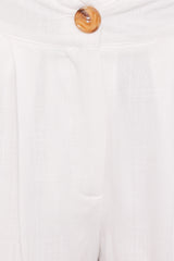Elinor Cuffed Linen Short - Cream