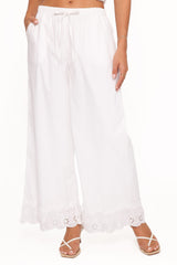 Eliska Frill Hem Pant - White