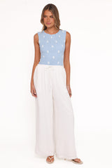 Elowen Wide Leg Pants - White
