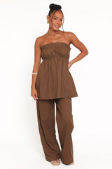 Ember Cotton Pants - Brown