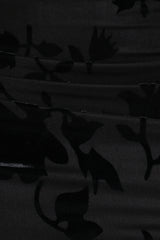Emily Burnout Velvet Skirt - Black