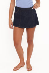 Evanna Denim Skort - Dark Wash