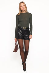Fable Leather Shorts - Black