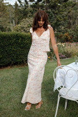 Giarda Maxi Skirt - Peach Ditsy Floral