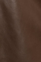Haelee Faux Leather Skirt - Brown