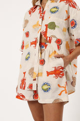 Hampton Short - Cream Multi