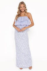 Jennings Lace Maxi Skirt - Blue Sequin