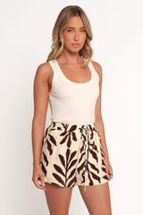 July Shorts - Brown Palm
