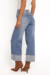 Just Black Cuffed Wide Leg Jean - Medium