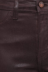 Kalindi Coated Cropped Bootcut Jean - Espresso