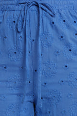 Katya Embroidered Pants - Cobalt