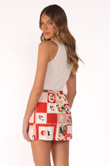 Keely Mini Skirt - Cherry