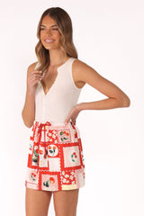 Keely Mini Skirt - Cherry