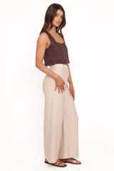 Lauren Wide Leg Pant - Beige