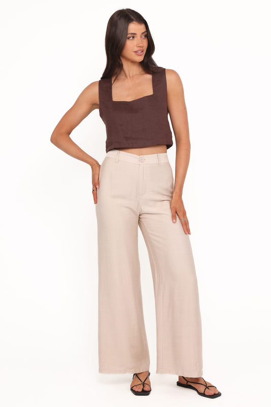 Lauren Wide Leg Pant - Beige
