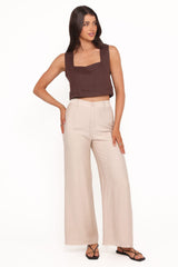Lauren Wide Leg Pant - Beige