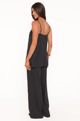 Lexi Elastic Waist Pant - Black Polkadot