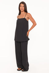 Lexi Elastic Waist Pant - Black Polkadot