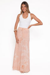 Marissa Maxi Skirt - Peach Floral