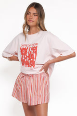 Mattina Shorts - Peach Stripe