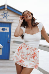 Maxima Mini Skirt - Red Floral