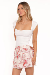 Maxima Mini Skirt - Red Floral