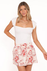Maxima Mini Skirt - Red Floral