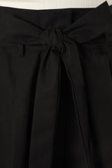 Maya High Waisted Paperbag Shorts - Black