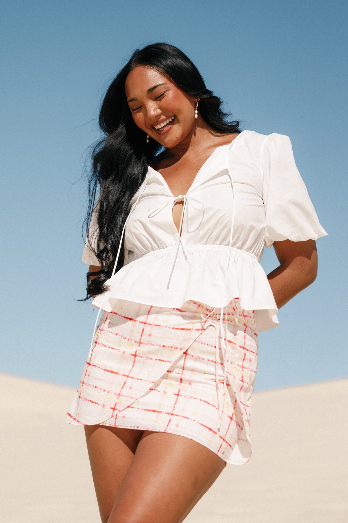 Mirha Mini Skirt - Sunset Check