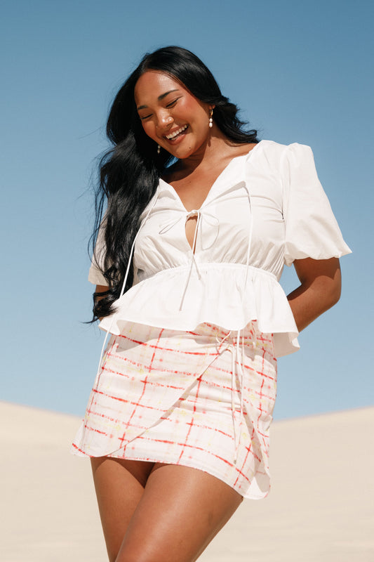 Mirha Mini Skirt - Sunset Check