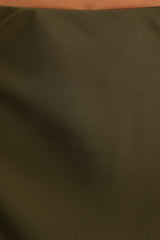 Nellie Satin Midi Skirt - Olive