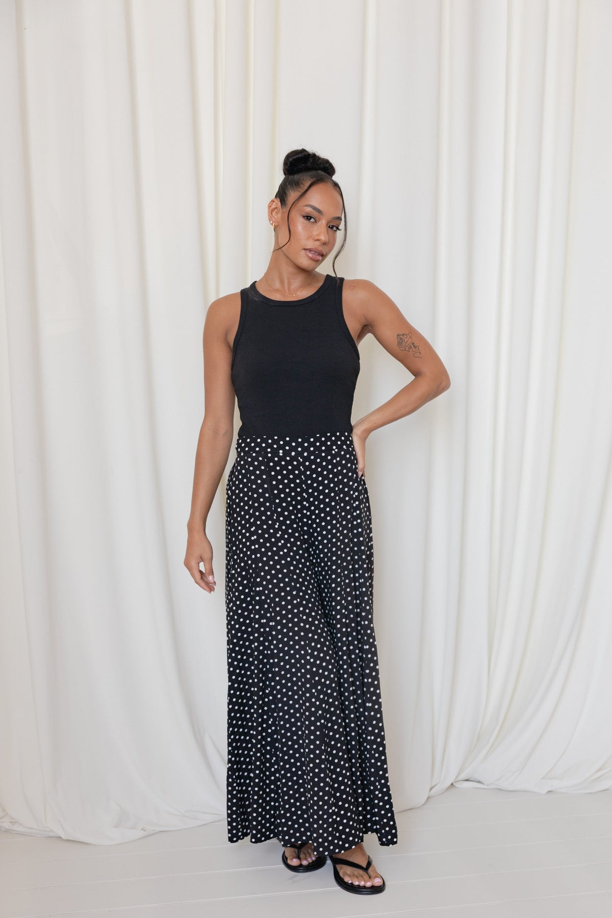 Neveah Pant - Black Polka Dot