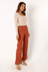 Nico Wide Leg Jean - Tan
