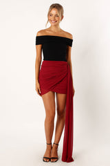 Night Lover Mini Skirt - Merlot