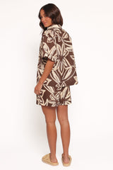 Pacifica Shorts - Chocolate Floral