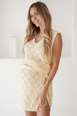 Palma Knit Mini Skirt - Butter Yellow
