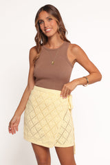 Palma Knit Mini Skirt - Butter Yellow