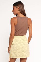 Palma Knit Mini Skirt - Butter Yellow