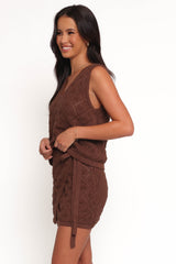 Palma Knit Mini Skirt - Chocolate