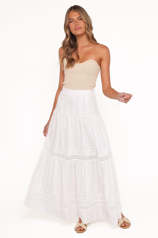 Peony Maxi Skirt - White