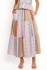 Petai Patchwork Maxi Skirt - Botanic Multi