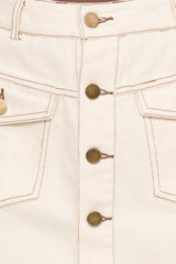 Presley Denim Skort - Bone