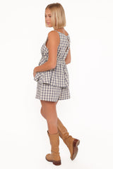 Rory Shorts - Slate Blue Gingham